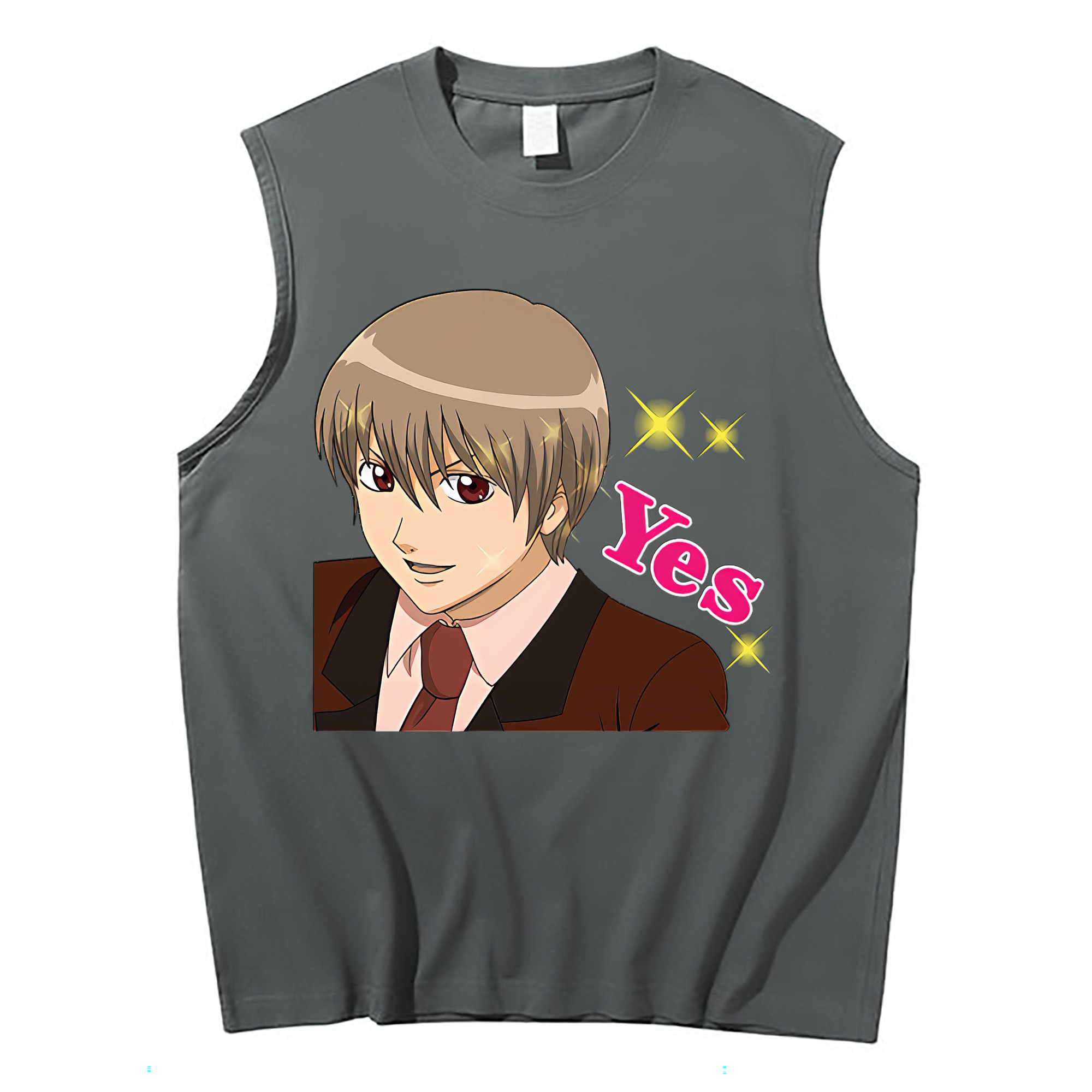（画像用） ぎんたま 坂田銀時（さかたぎんとき） 神楽 志村新八（しむら しんぱち） GINTAMA Sakata Gintoki Kagura Shimura Shinpachi コットン100％タンクトップ（フロントプリント）